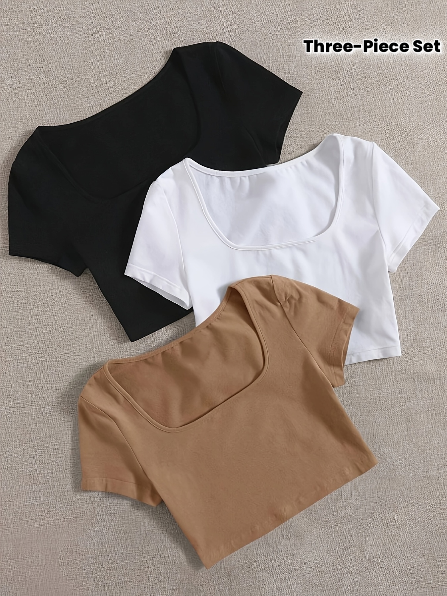 2 7 targeted three piece set solid color womens square - Temu