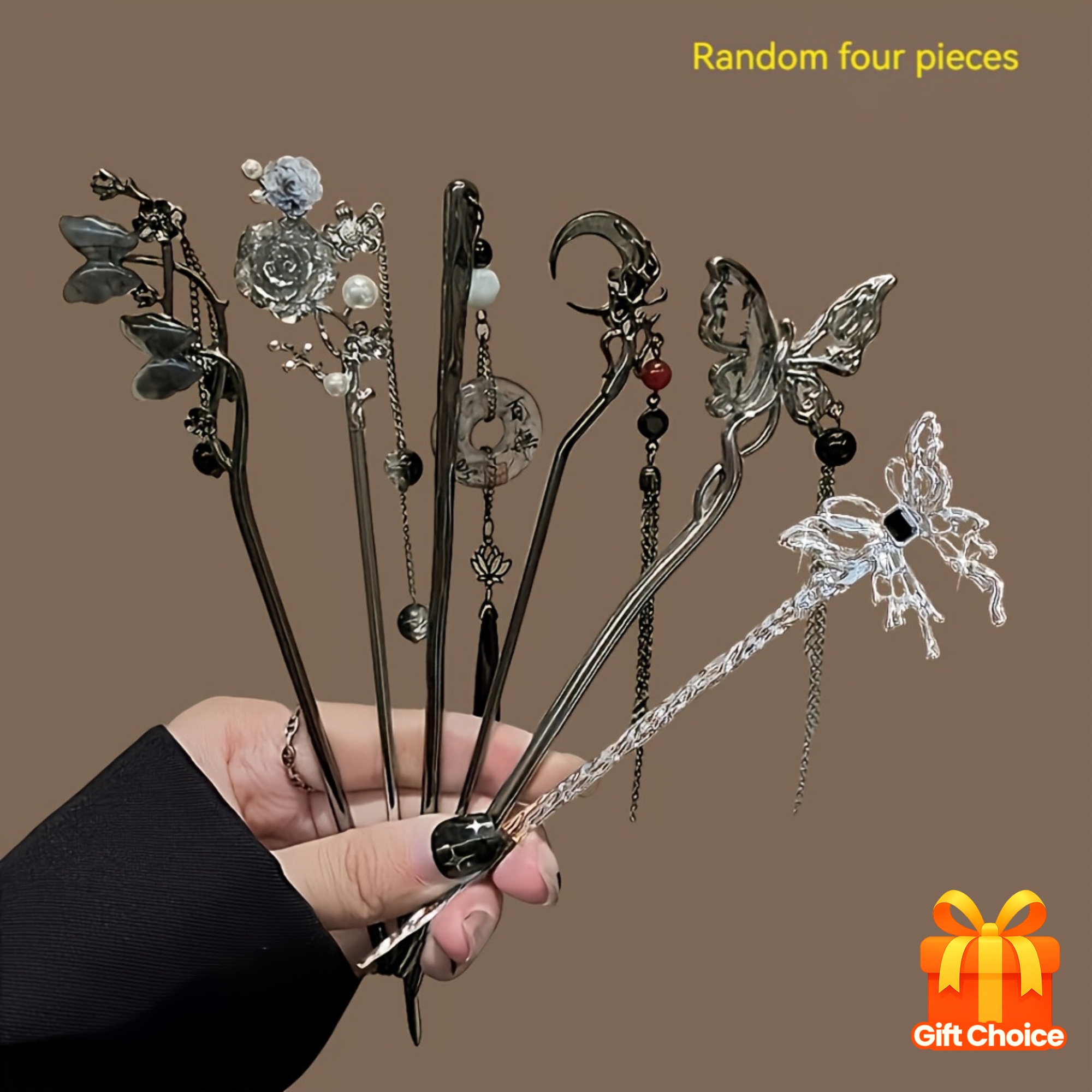 4pcs classic retro metal hair pins random set four stylish - Temu