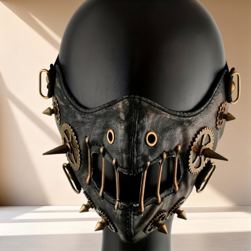 Steampunk Faux Leather Adjustable Adult Unisex Gothic Mask