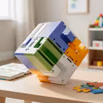 3D Maze Cube ,Educational Toy Kids Teaser Toys Birthday Party Favors Suitable Ages 3+【配件颜色随机】