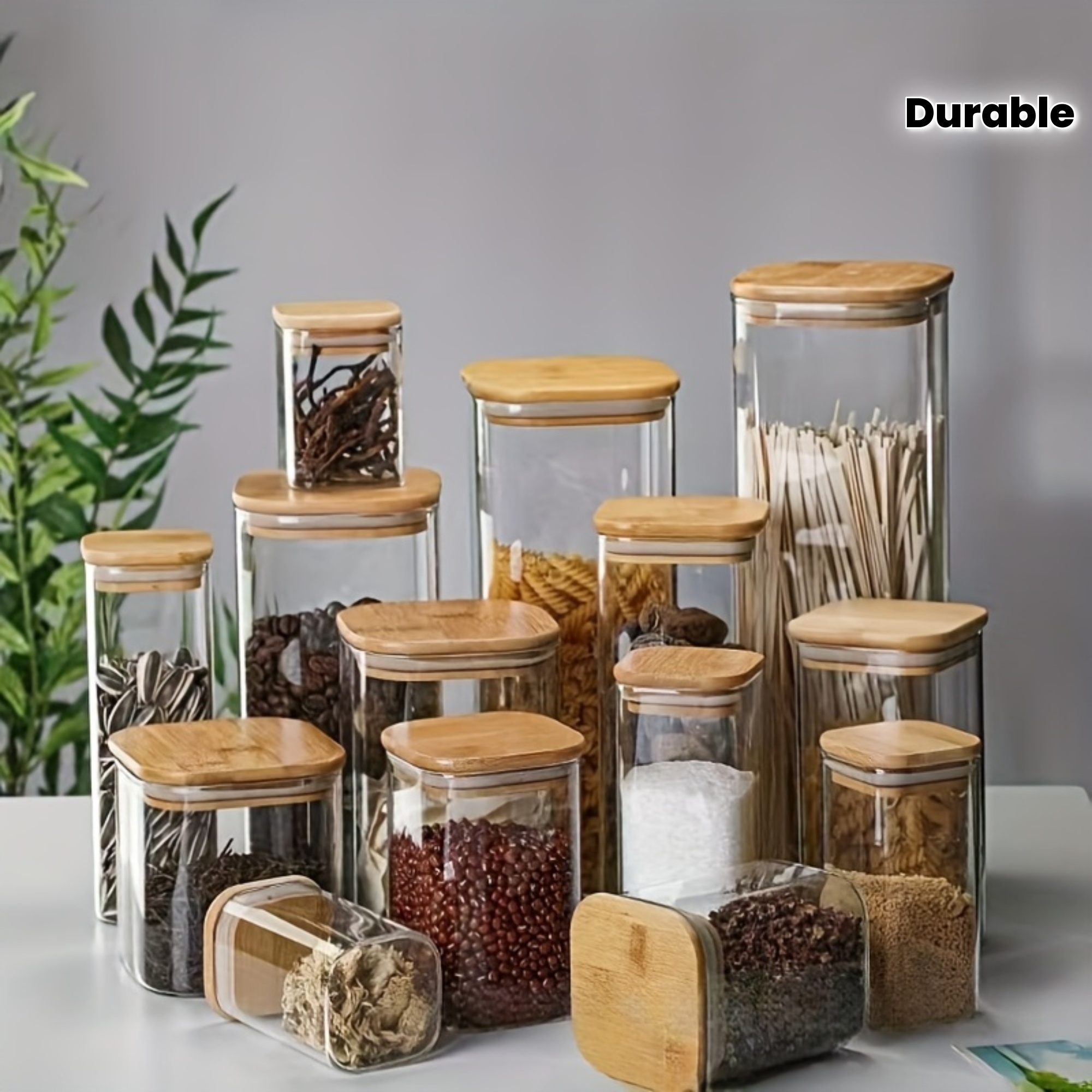12pcs square storage jars airtight lids - Temu