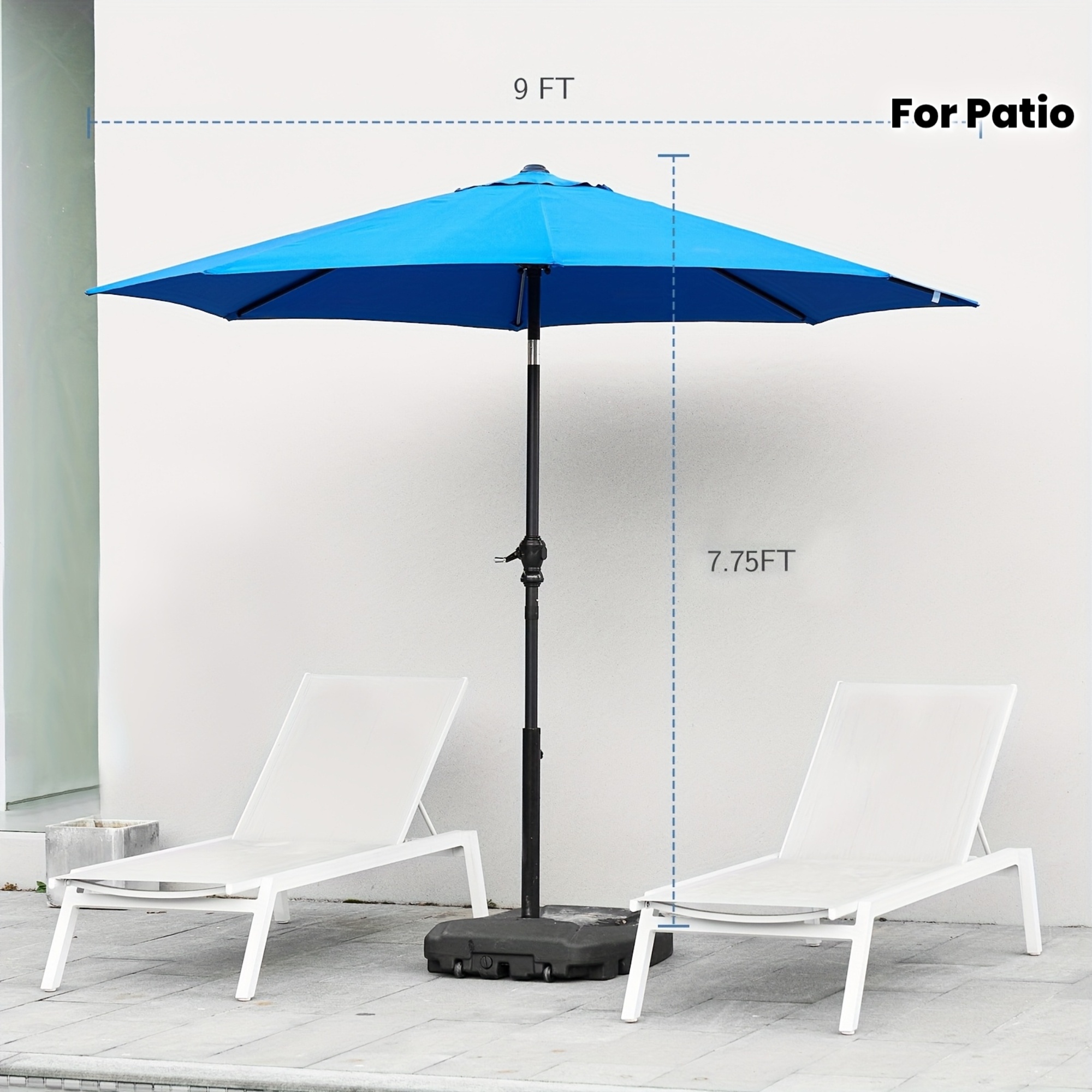 9ft Patio Umbrella, Outdoor Pool Umbrella, 9ft Camping Umbrella, Waterproof Table Umbrella