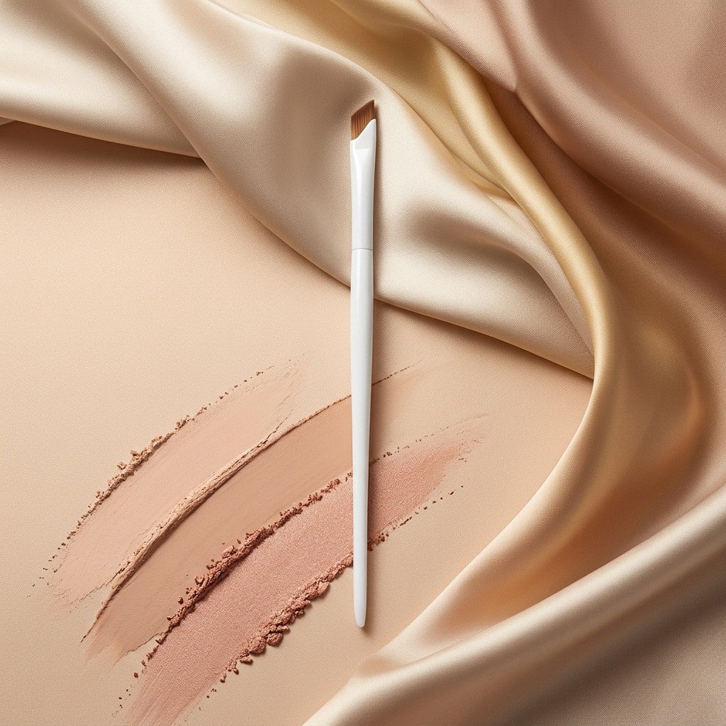 Porcelain White Angled Eyeliner and Eyebrow Brush Set