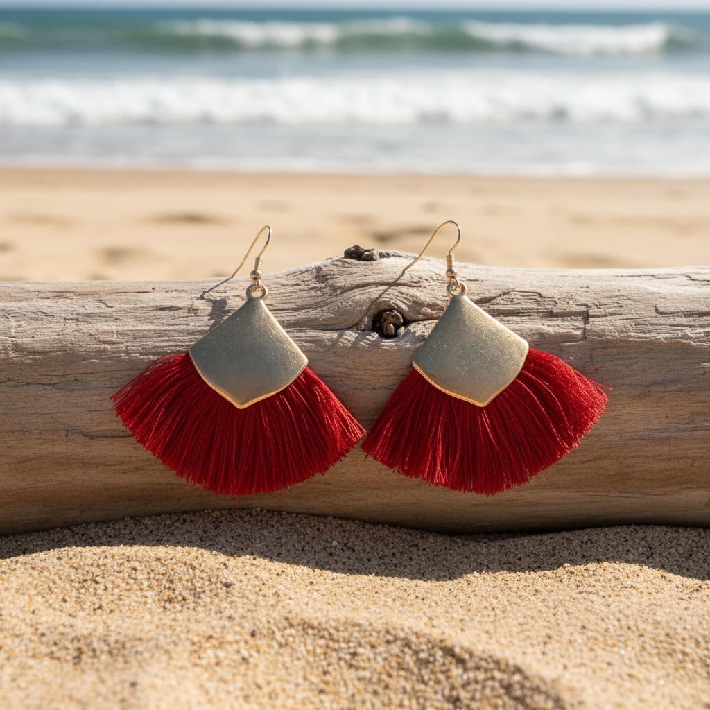 Women's Vintage Bohemian Tassel Earrings, Distressed Style