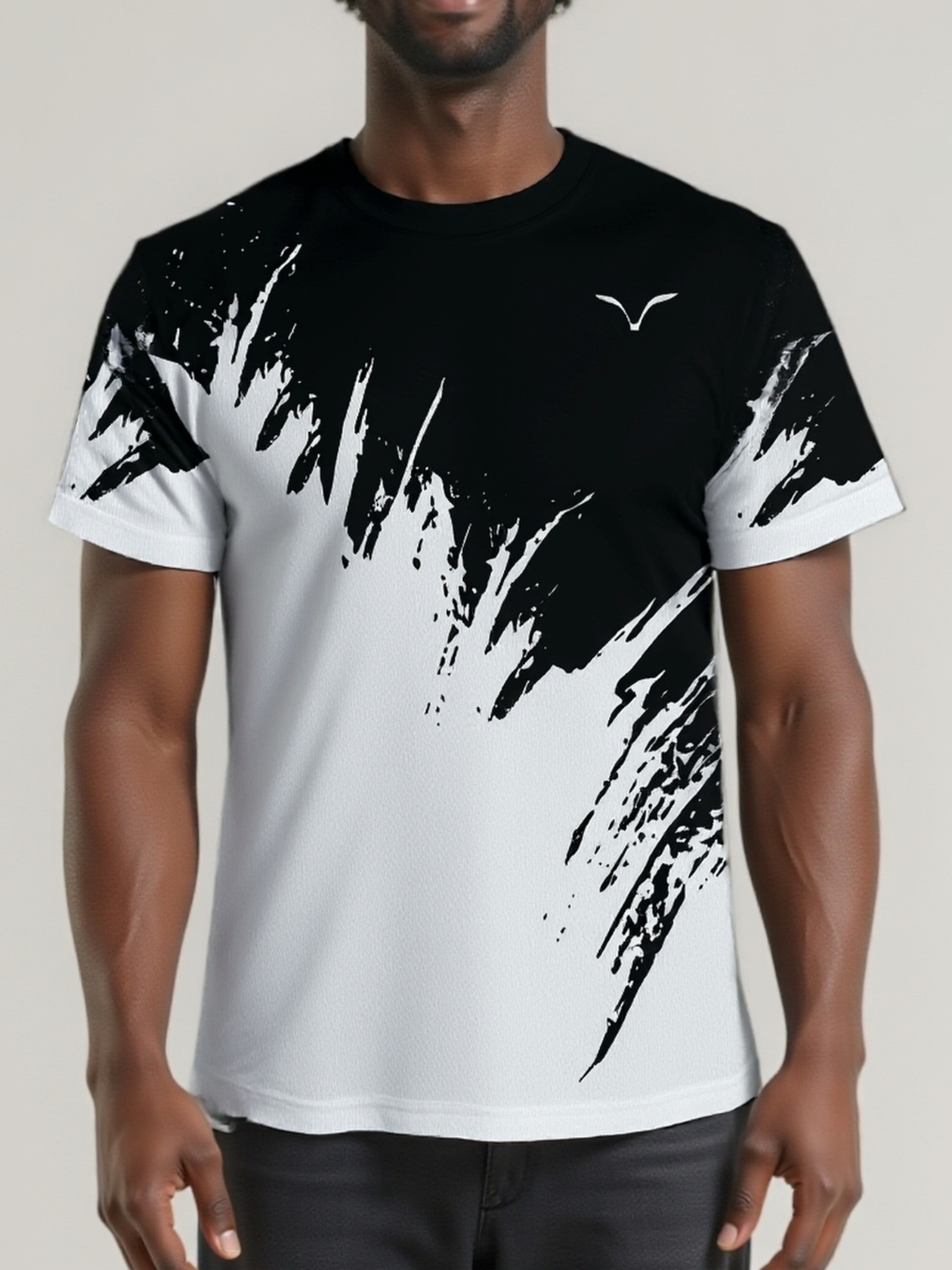 Men's 3D Seagull Print Short Sleeve T-Shirt - Nautical Seagull & Color-Blocking Design, Round Neck Casual Summer Beachwear, Machine-Washable Polyester Shirt Suitable for Outdoor Activities & Casual Attire