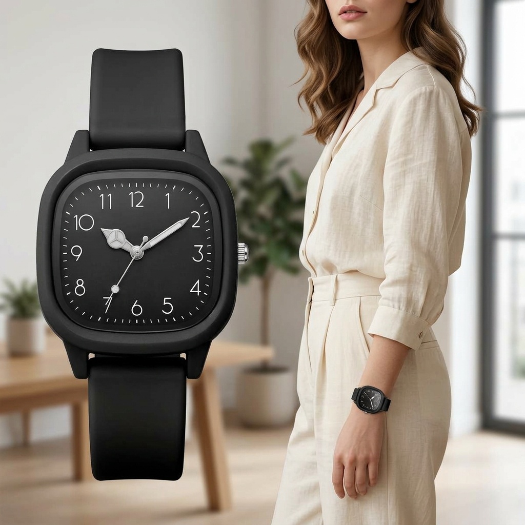 Ladies' Gift Watch, Elegant Casual Digital Scale Dial, Korean-Style Ins Vintage Quartz Wristwatch + Heart Bracelet, 2pcs/set, Watch Box Not Included