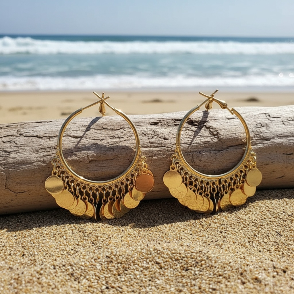 Women's Metallic Sequin Earrings — Elegant and Versatile