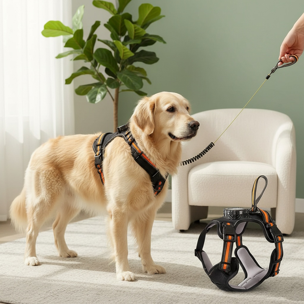 All-in-One Dog Harness, Collar, and Leash Set