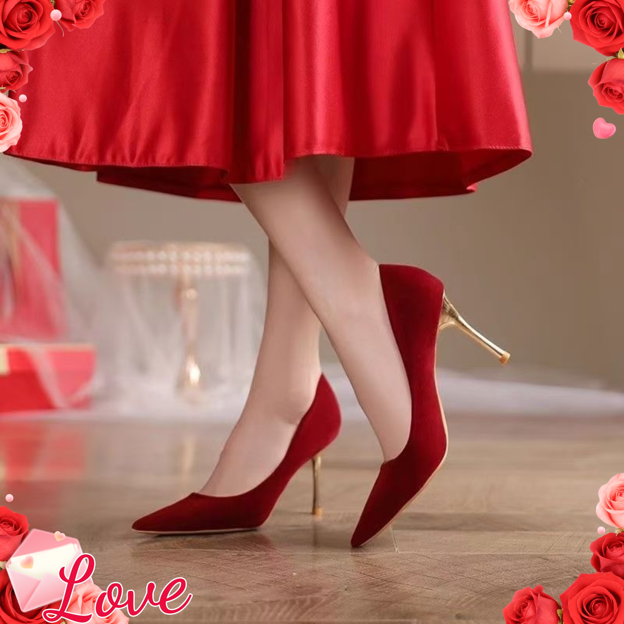 Red Xiuhe Bridal Heels