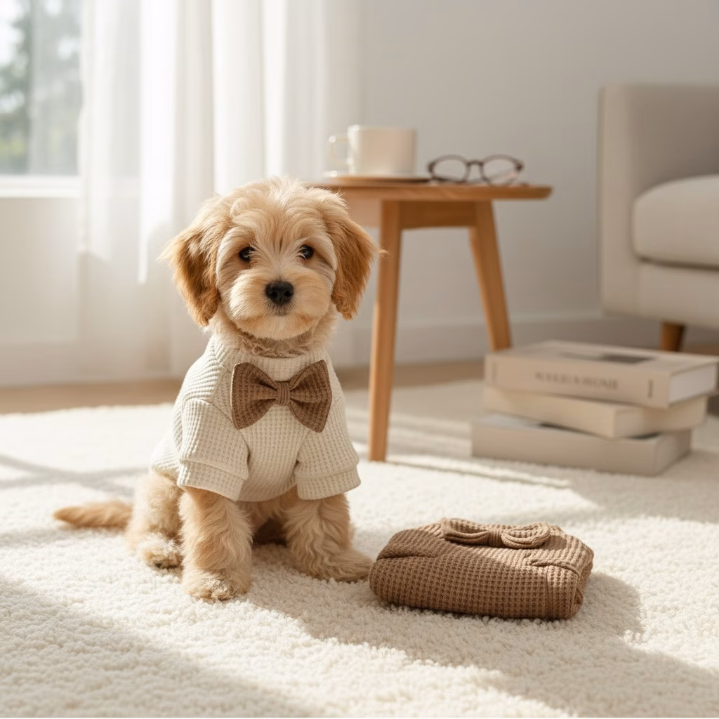 waffle patterned pet coat cute and elegant Product details 1