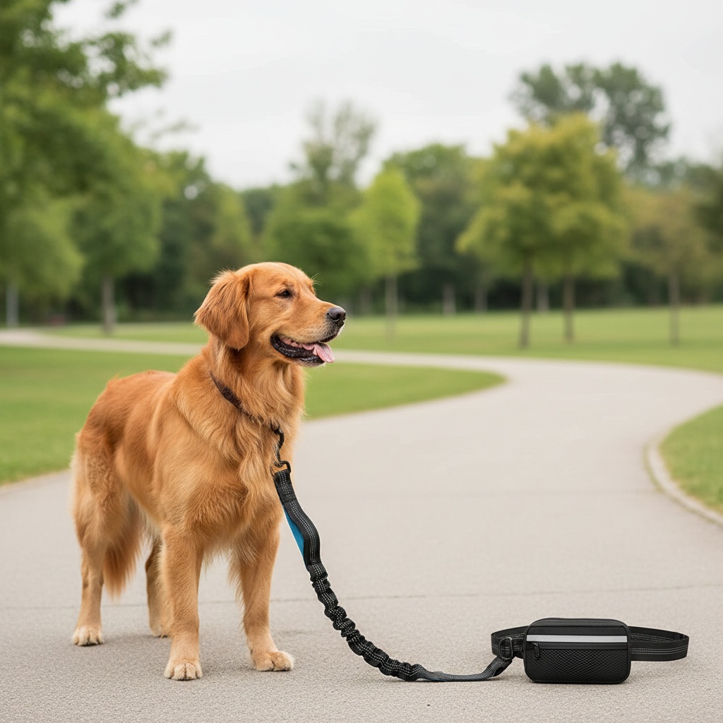Adjustable Dog Running Leash for Medium & Large Dogs, Hands-Free