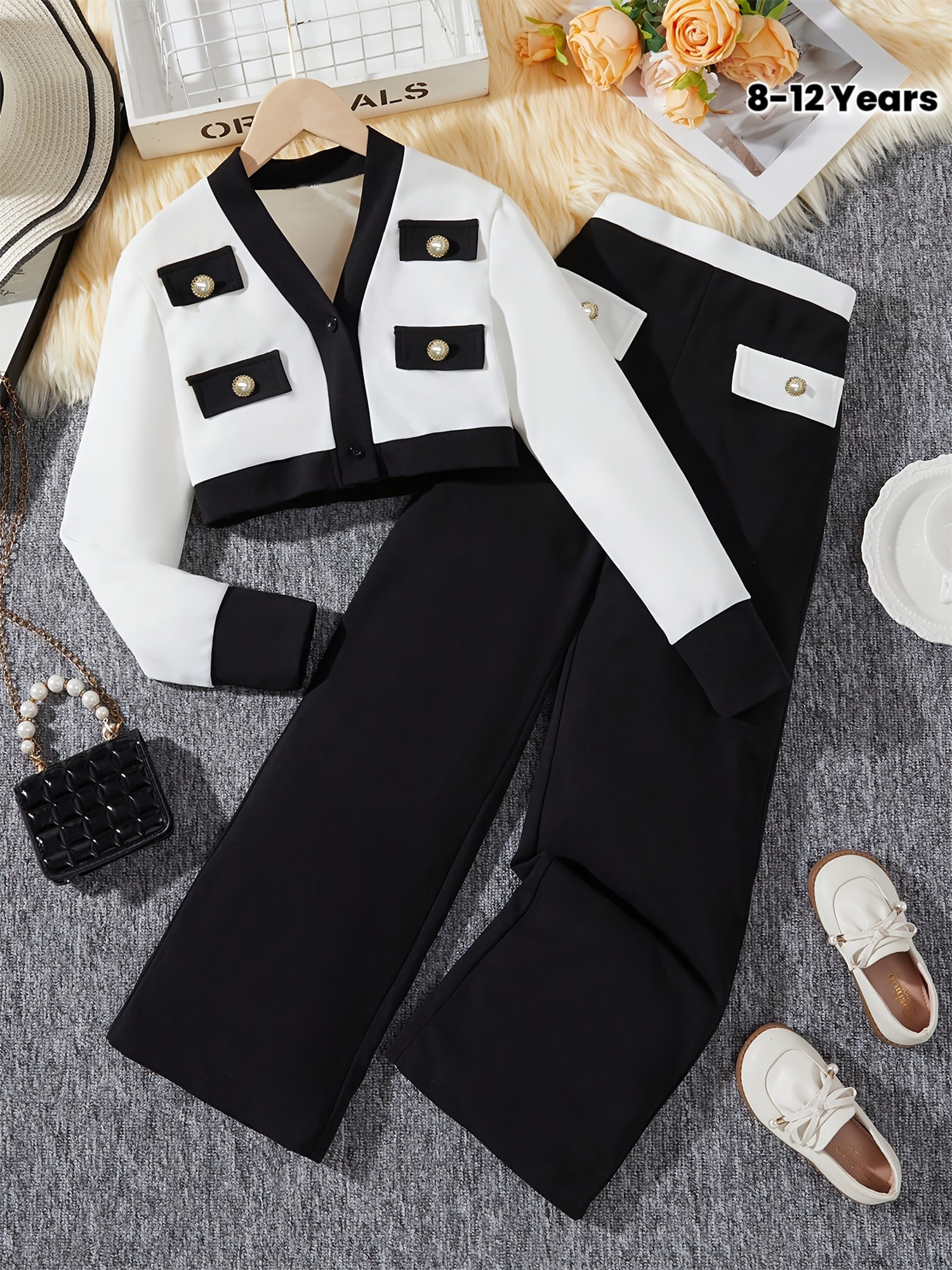 ensemble pièces filles : veste courte style coréen à - Temu France