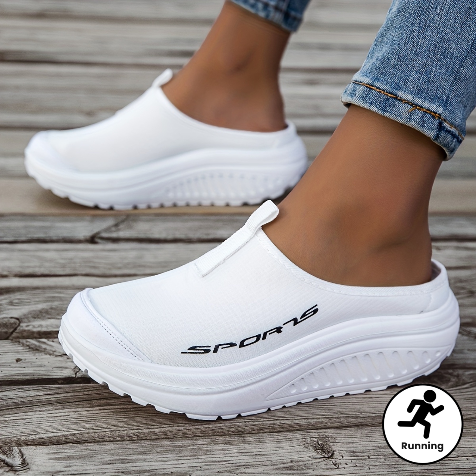 sneakers summer thick soled womens hooded slippers fashionable breathable mesh soft soled road running shoes outdoor anti slip and wear resistant   sports slippers and sandals for fitness and outdoor activities Product details 1