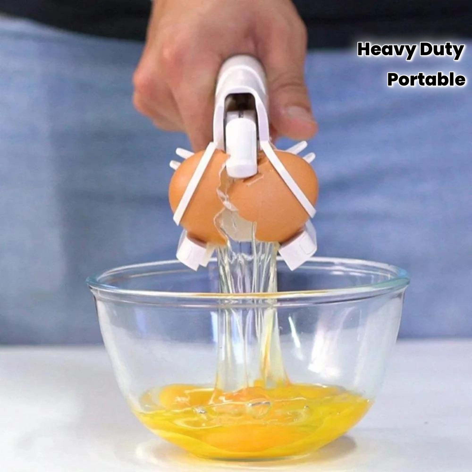 1pc Manual Egg Breaker & Shell Separator - Heavy-Duty Stainless Steel Handheld Cracker with Ergonomic Handle, Portable Kitchen Tool for Raw Eggs, Egg Cracker, Egg Separator