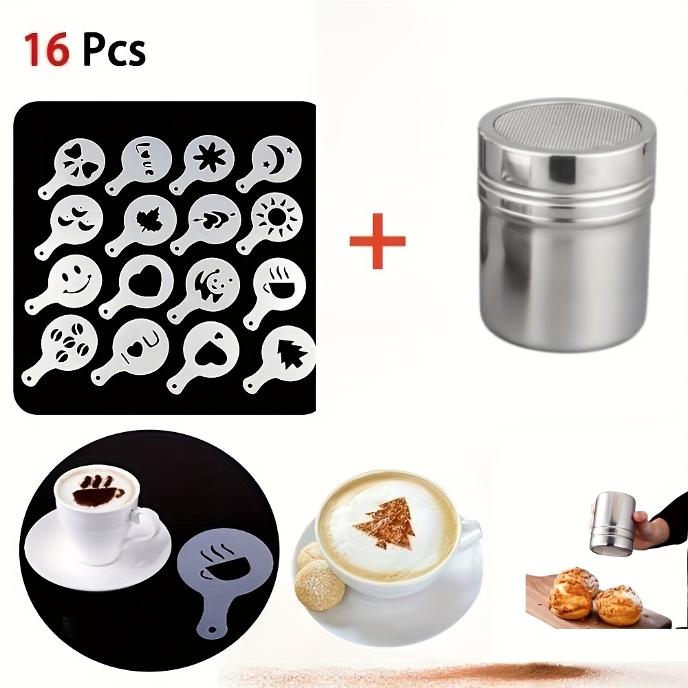 Coffee Decorating Stencils Stainless Steel Coffee Art Stencils Barista  Template for All Kinds of Mousse Cut Cake Birthday Cake Coffee (Coffee Cup  Pattern) 