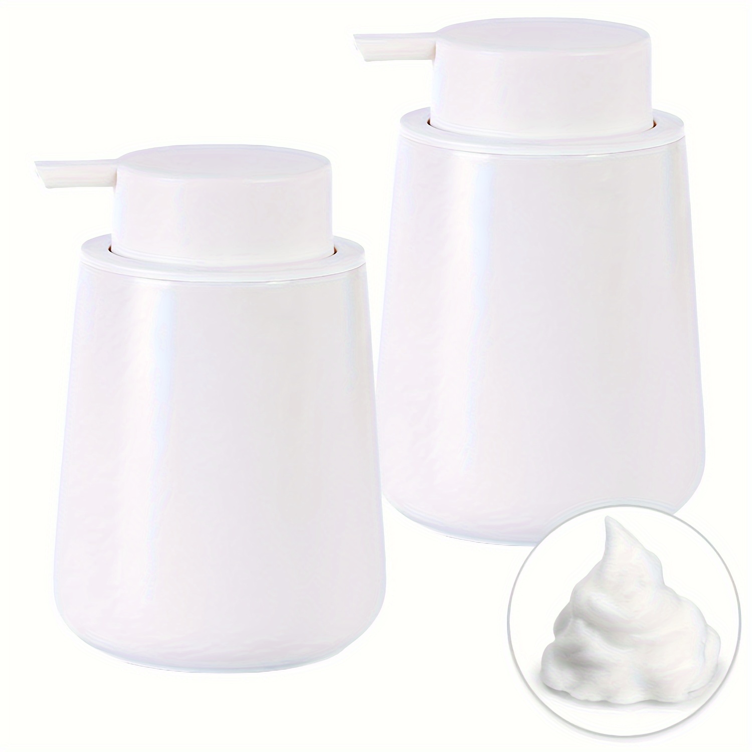 Foam Dispenser 12 oz, Ceramic Hand Pump Dispenser Beige Foaming Soap  Dispenser Dish Liquid Dispenser for Kitchen Bathroom Hand Wash Bottle