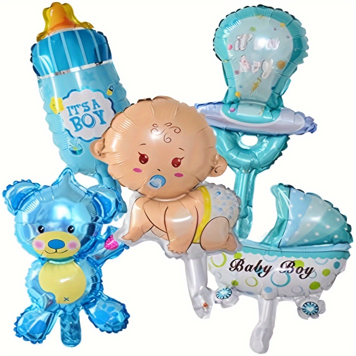 134 piezas de decoración prémium de oso de peluche para baby shower para  niño, juego 2 en 1, arco de guirnalda de globos, cajas, cartel de bebé y