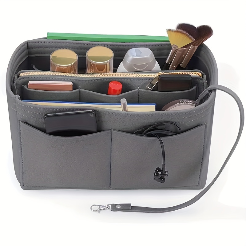 Small Multi pocket Organizer Insert Bag Canvas Zipper - Temu