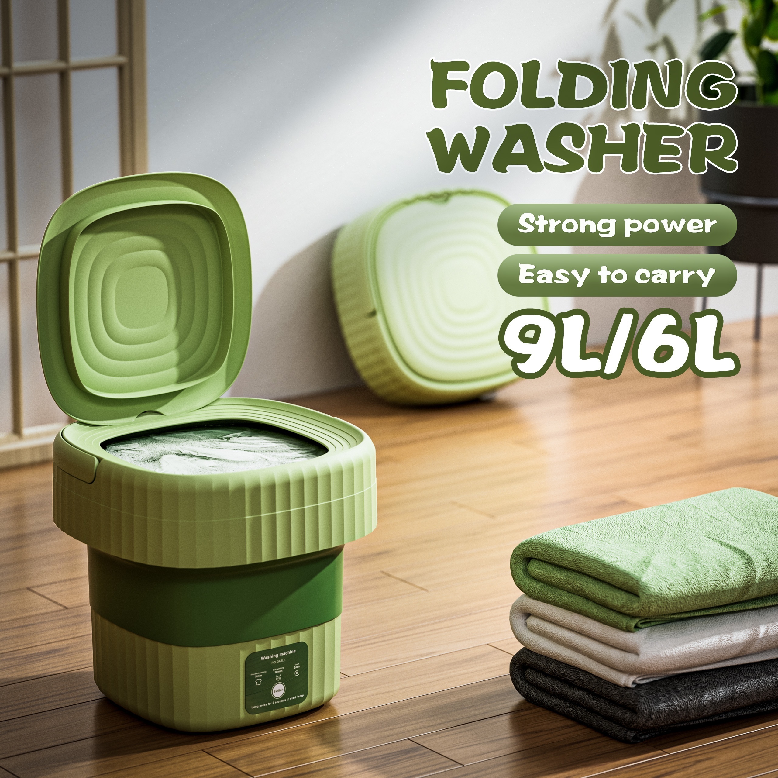 Mini lavadora portátil plegable para camping Esterilizador de ropa