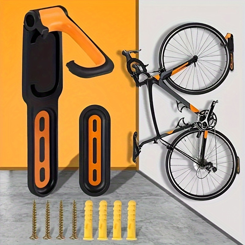 1/2pcs Portabici Da Parete Per Garage, Ganci Appendi Bici, Sistema Di  Stoccaggio Verticale Per Biciclette Per Interni - Facile Da  Appendere/staccare 