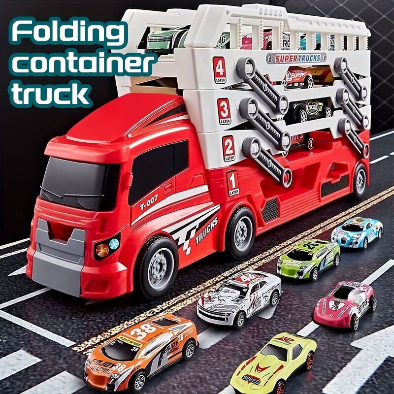 Brinquedo infantil Trailer de Transporte, Caminhão Flatbed, Guindaste Grande,  Guindaste, Carro De Resgate, Presente De Aniversário, Menino - AliExpress