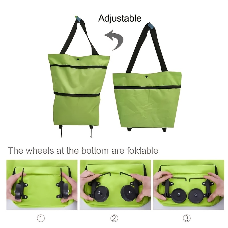 Carrito de la compra, carrito de la compra plegable sobre ruedas carro  grande y ligero con ruedas delanteras giratorias, bolsa impermeable  desmontable