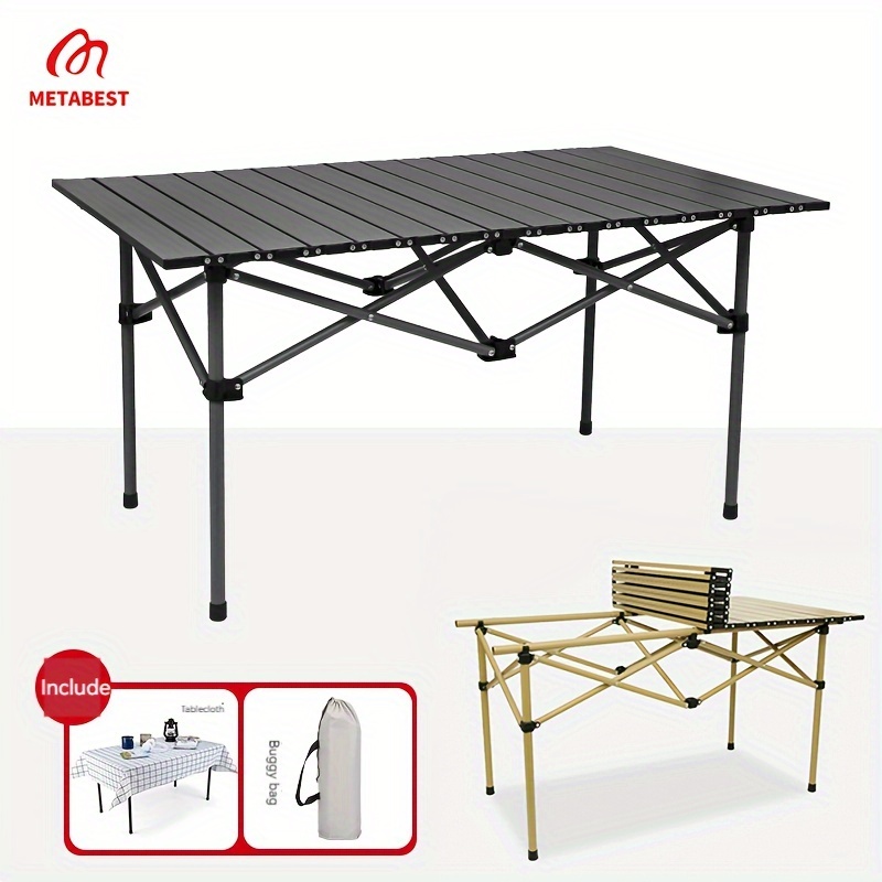 Sillas de mesa de camping mesa plegable con 6 sillas, mesas de picnic  portátiles para interiores y exteriores, la bolsa es fácil de transportar,  carga