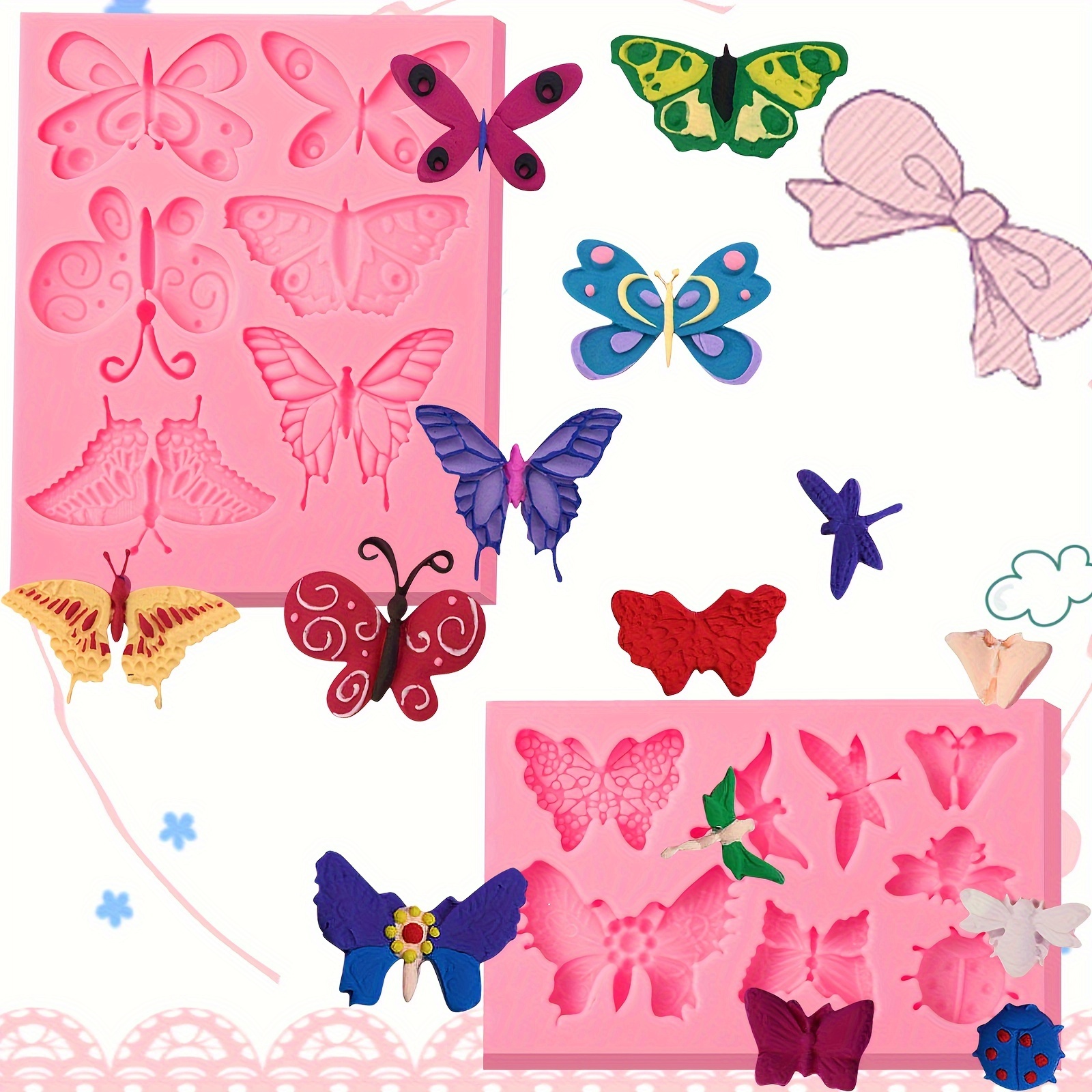 Butterfly Fondant Molds 3d Silicone Molds Butterflies Candy - Temu