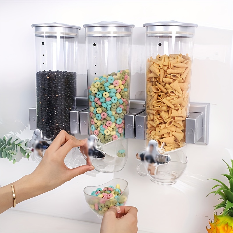 2.5L Double Cereal Dispenser Food Beans Divided Storage Container Box  Damp-proof
