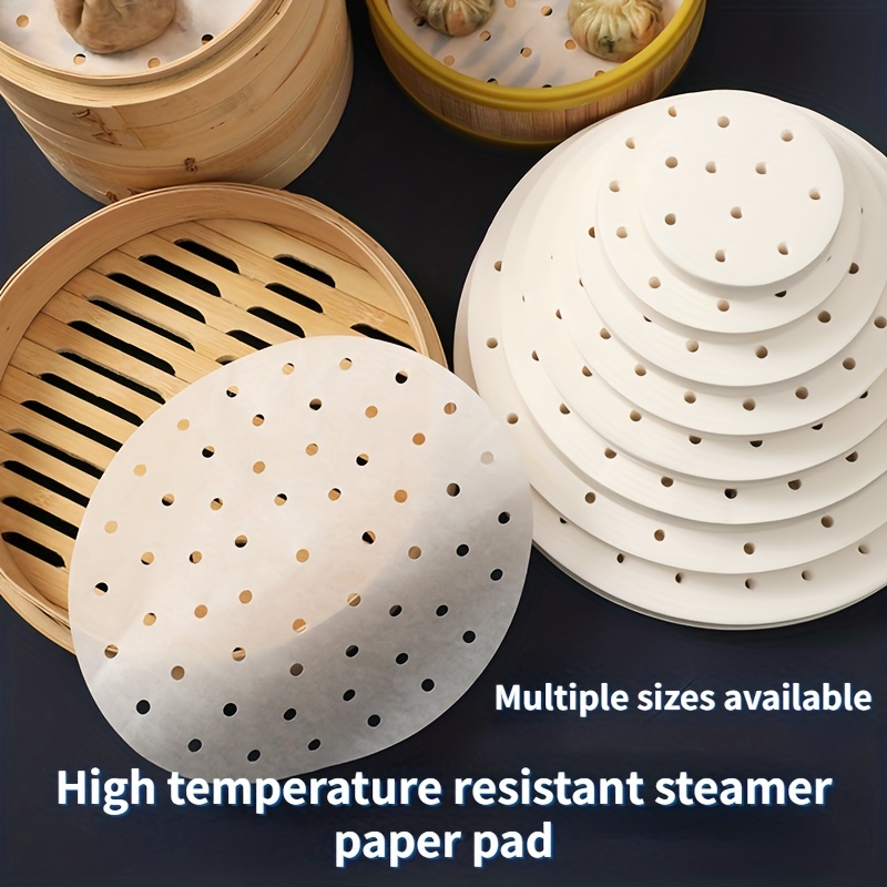 50 pcs Air Fryer Disposable Paper Liner Non Stick Steamer Round Mat for BBQ
