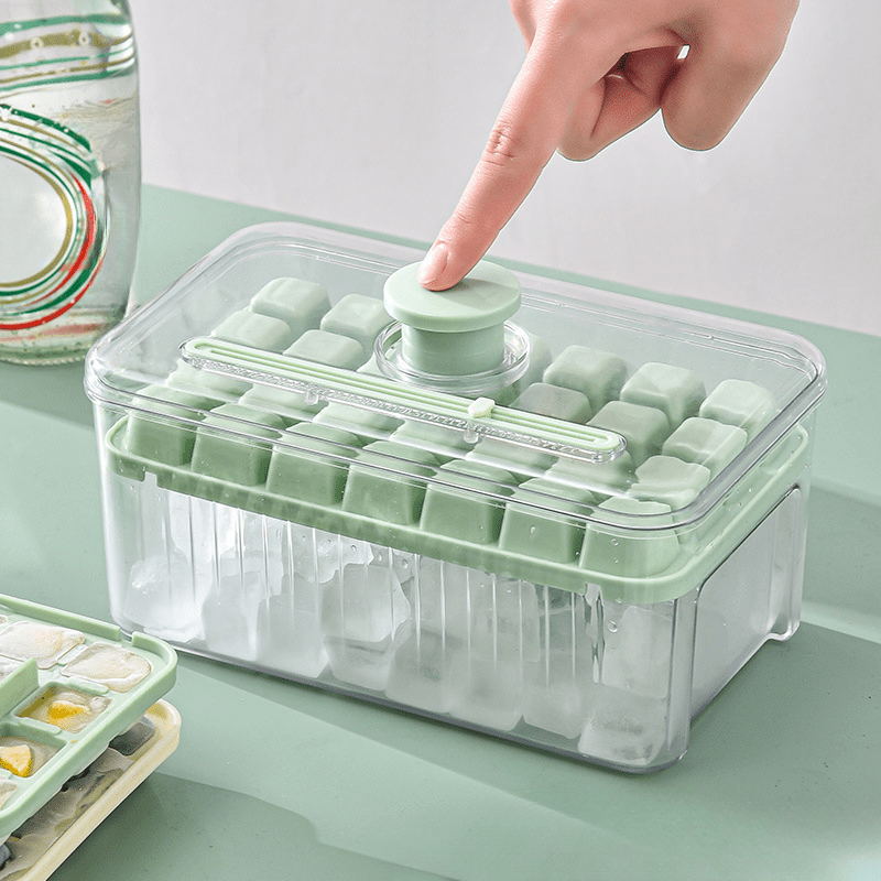 1-Cup Silicone Freezing Tray With Lid -Soup Cube Freezer Tray- Large Ice  Cube Tray- 4Individual Compartments With Portion Scales- Storage For Broth
