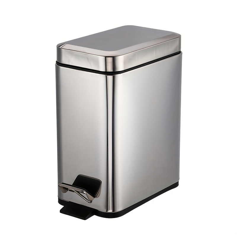 6L Trash Waste Bin in Brushed Nickel Garbage Any Room Basket Container Bags  Home