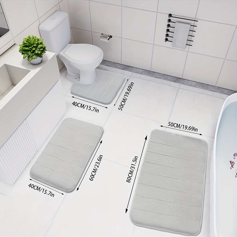 Juego de 2 alfombras de baño – Tapetes de ducha de felpilla de felpa suave  para baño, alfombra de baño antideslizante con respaldo de goma, alfombras