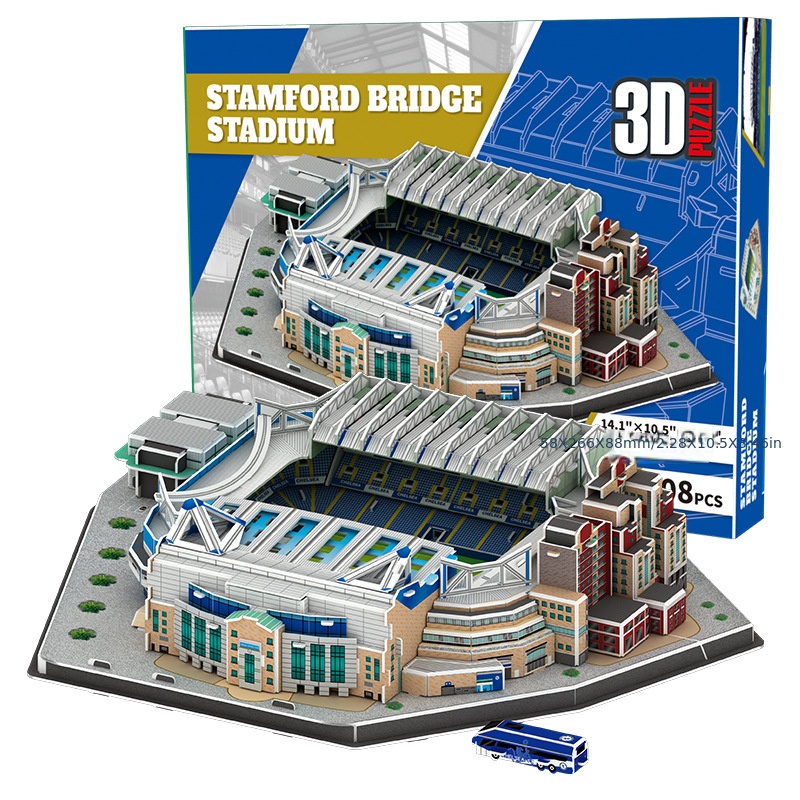 Classic Football Stadium Puzzle,3D Puzzle Soccer Club Venues,3D Paper Model  Building Puzzle Kit, Soccer Stadium Souvenir Gift,Handmade Puzzle