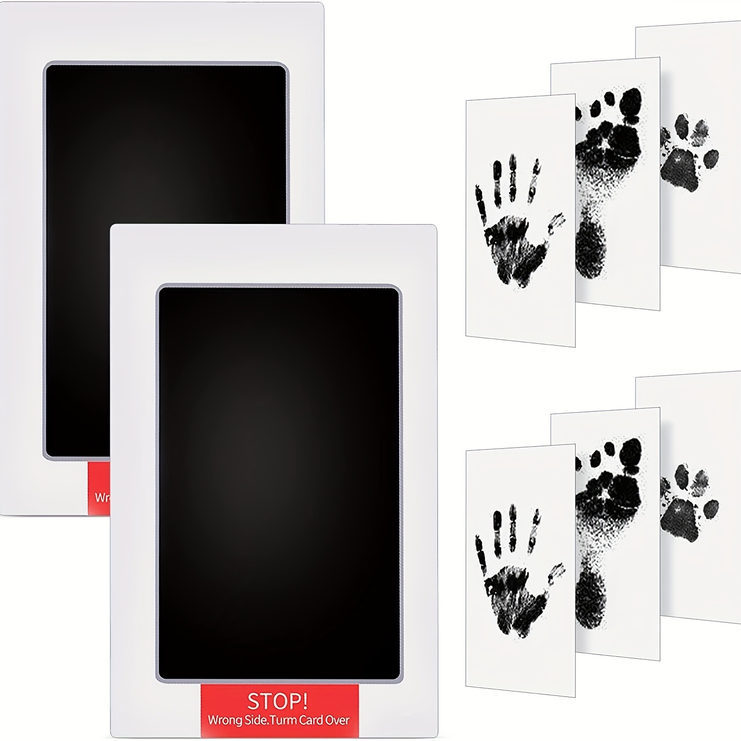  9pcs Inkless Hand and Footprint Kit, Baby Imprint Kit 3 Paw  Print Ink Pad with 6 Imprint Card Baby Keepsake Ornament Kit for Newborn  Shower Gift,Dog Paw Print Kit(Black, Pink