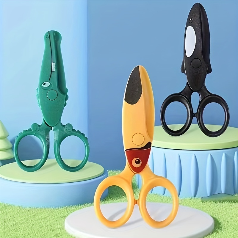 1 Pc Children Cartoon Round Head Safety Scissors with Plastic DIY Manual  Paper-cut Kindergarten Art Designer Stationery