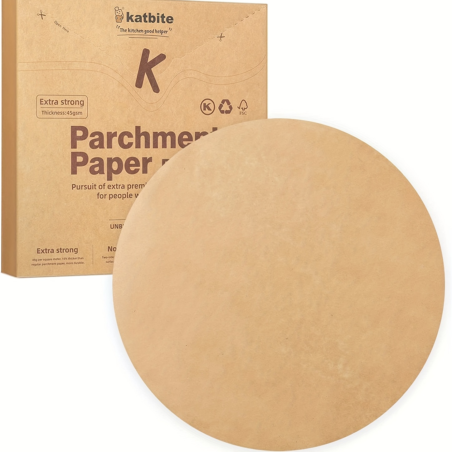 Katbite 400PCS Unbleached Parchment Paper Sheets, 12 x 16 IN Pre