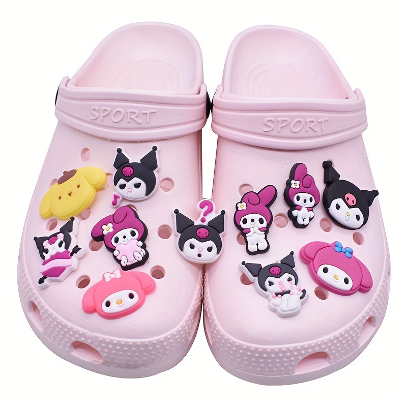 20pcs Series Shoe Charms Cute Kuromi Cinnamoroll Melody Pattern Shoe Buckles Detachable Sandals Decorate Accessories,Temu