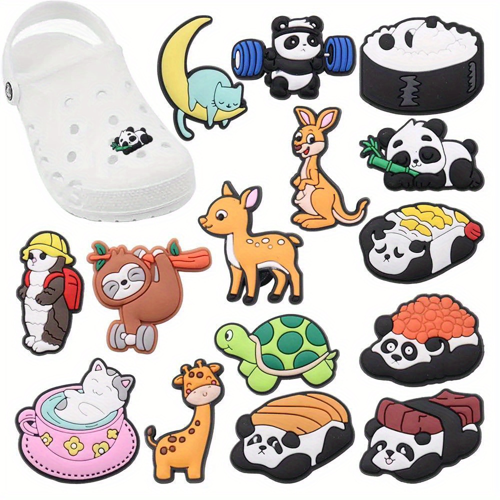 Creepy Goth For Charms Accessories Pvc Panda Animal - Temu