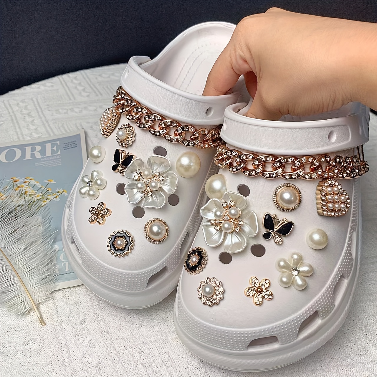 Brand Designer Clog Shoes Charm Custom Diy Pearl Rhinestone Decorations  Mexican Metal Bling Diamond Designer Pieces Croc Charms - Buy Brand  Designer Clog Shoes Charm Custom Diy Pearl Rhinestone Decorations Mexican  Metal