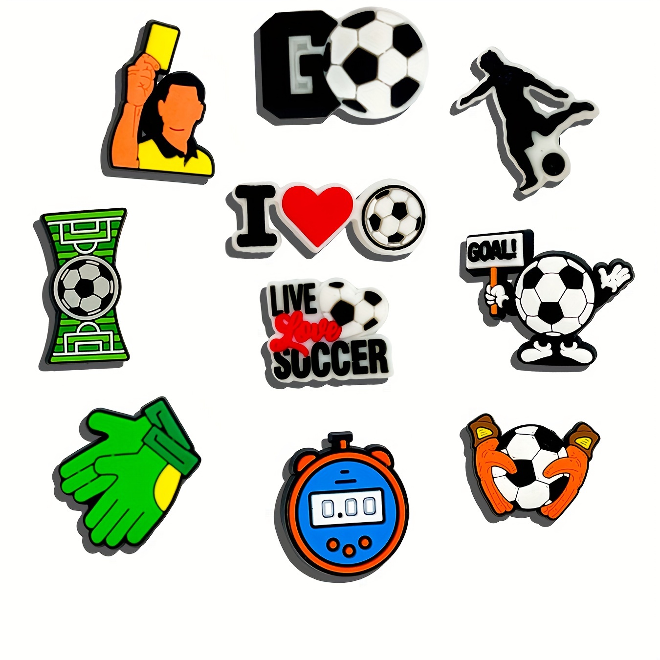 50pcs Sports Letters Numbers Charms for Croc Charms Shoe Decorations,Basketball Baseball Hockey Softball Soccer Football Gift for Boys Teens and