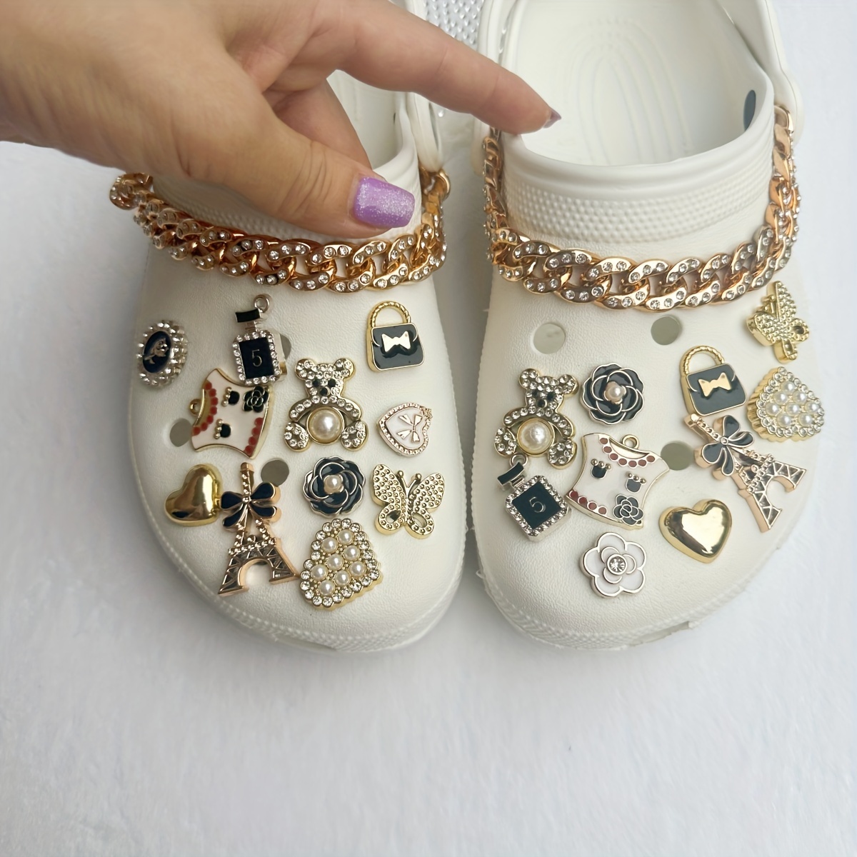 Croc Charms Set of 8 Designer Bling Jewels Rhinestone Shoe Charms