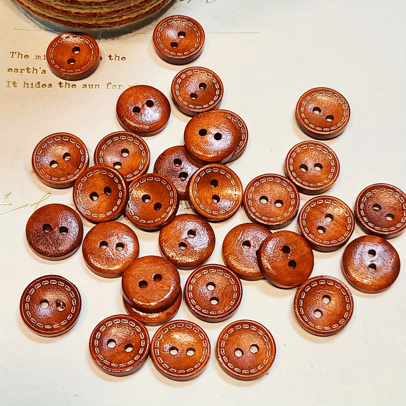 Vintage Mixed Painting Wooden Buttons For Crafts Scrapbooking Sewing  Clothes Button DIY Kid Apparel Supplies 15-35mm M1893