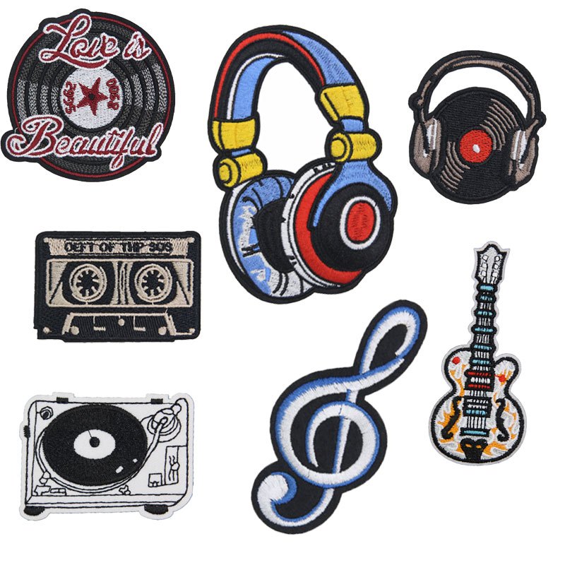 9Pcs Iron on Patches for Jackets Band Patches Music Theme Embroidery  Patches Hip Hop Vintage Patches for Clothes Hats Backpack Pants, DIY  Embroidery