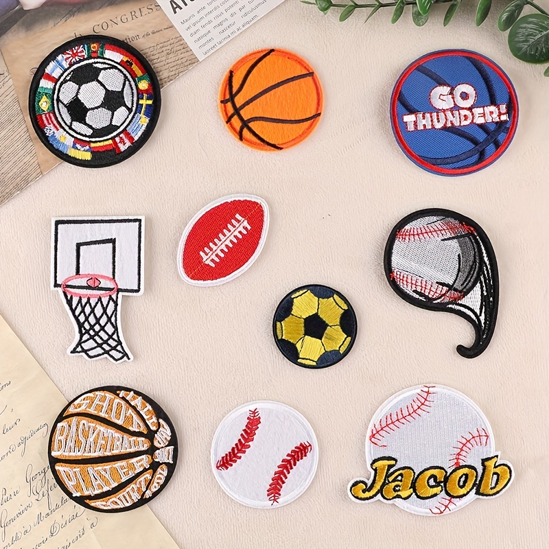 5Pcs Rugby Team Logo Embroidery Patch, Iron-on Football Patch for Jacket  Backpack Jeans Clothes DIY Patches