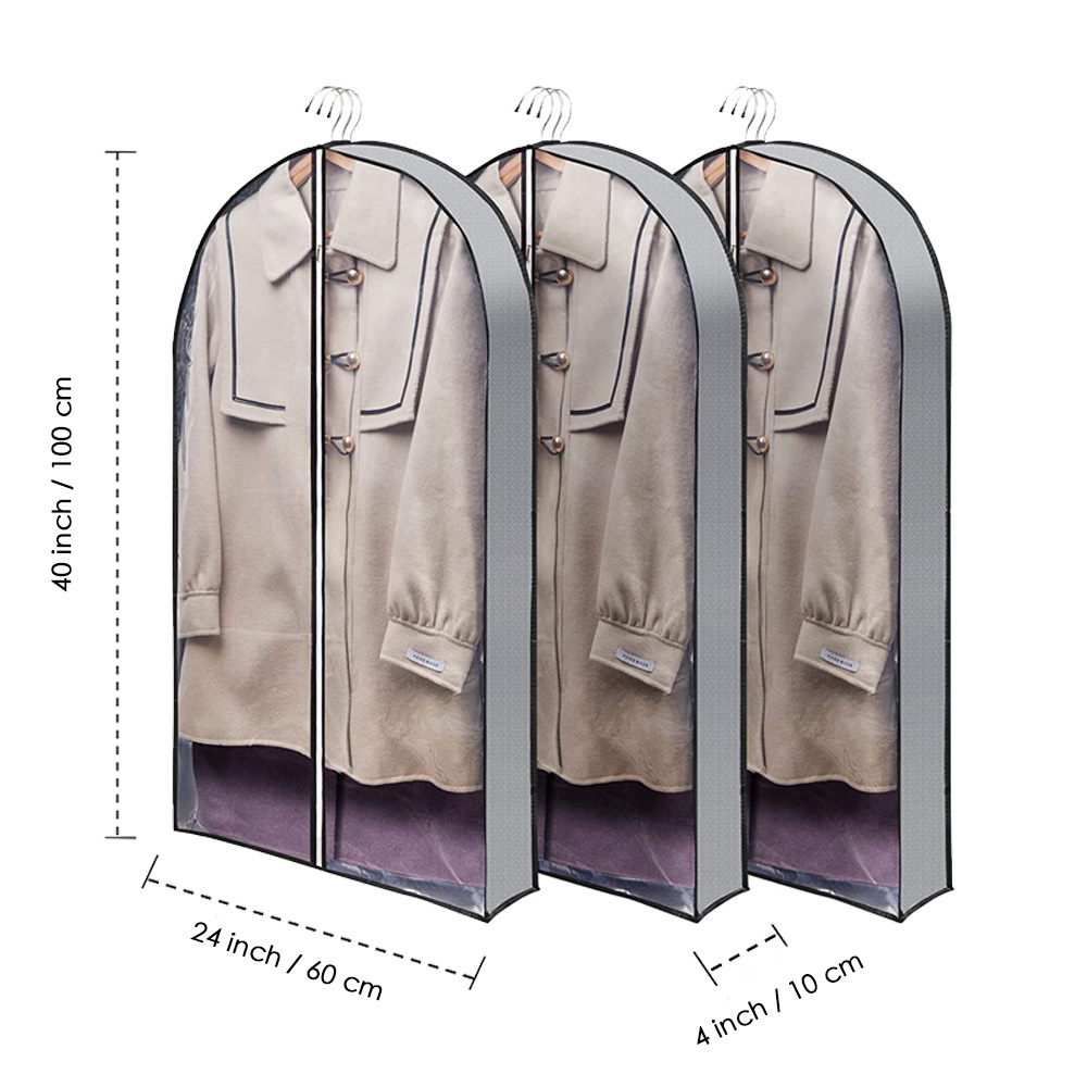 40'' Garment Bags for Hanging Clothes Storage,Clear Moth Proof