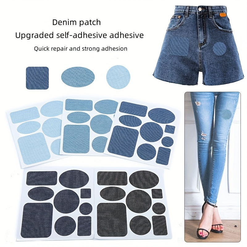 5/25Pcs Iron on Patches For Clothes Jeans Repair Inside & Outside Durable  100% Cotton Fabric Assorted Shades Repair Decorating
