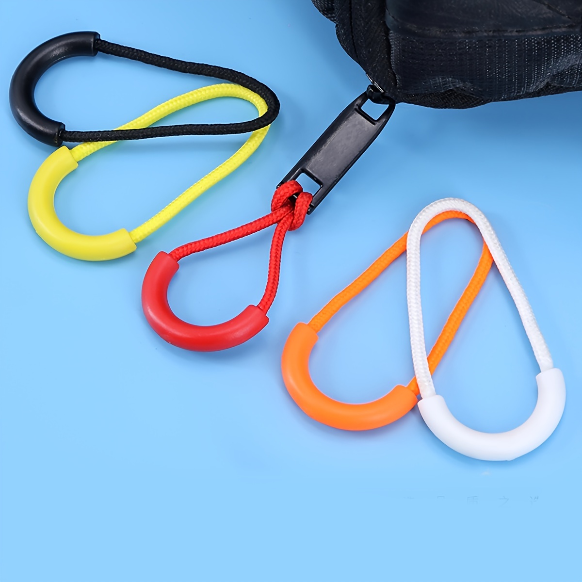 4pcs Premium Nylon Zipper Pulls Cord Rope End Colorful Zipper