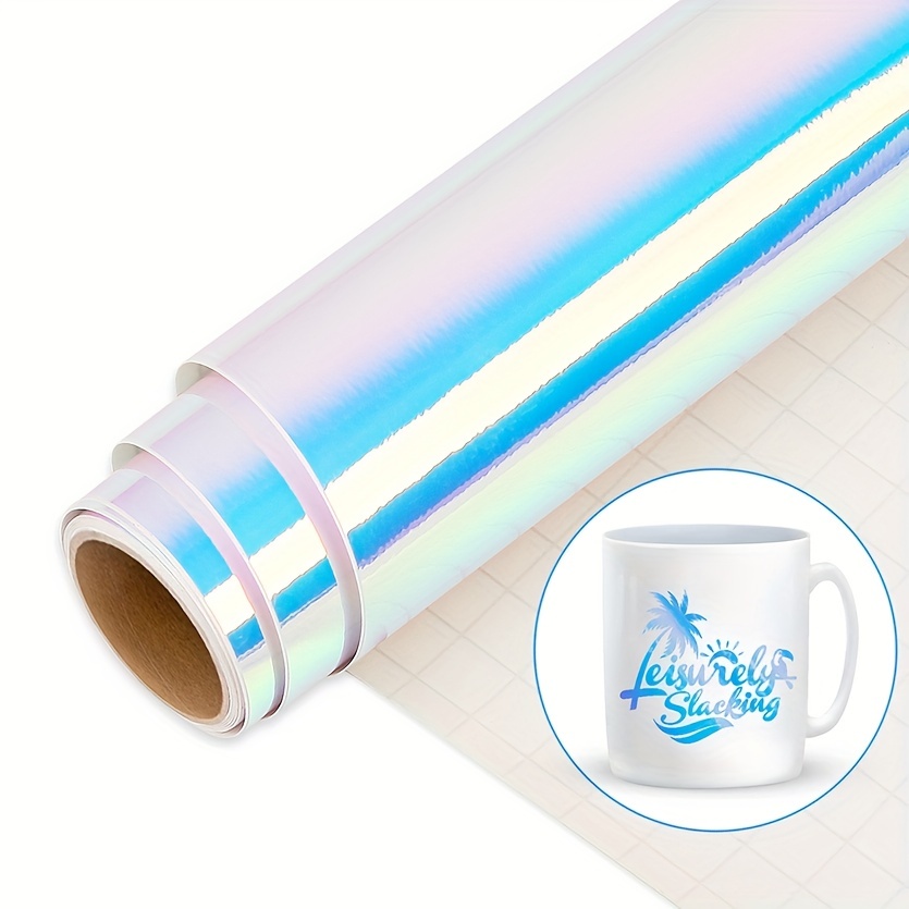 1roll-Holographic Vinyl Holographic Permanent Vinyl Roll, Glossy And  Waterproof, Holographic Permanent Adhesive Vinyl Roll For Cup, Glass  Window, Party, Birthday 30.48cm*59.06in
