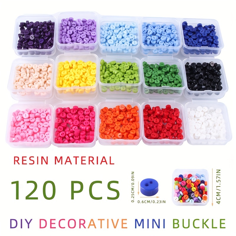 50pcs 3mm 4mm 5mm Mini Round Tiny Buttons Plastic Sewing Tools for DIY Doll  Clothes Button Embellishments Scrapbook Cardmaking(3mm,Multicolor)